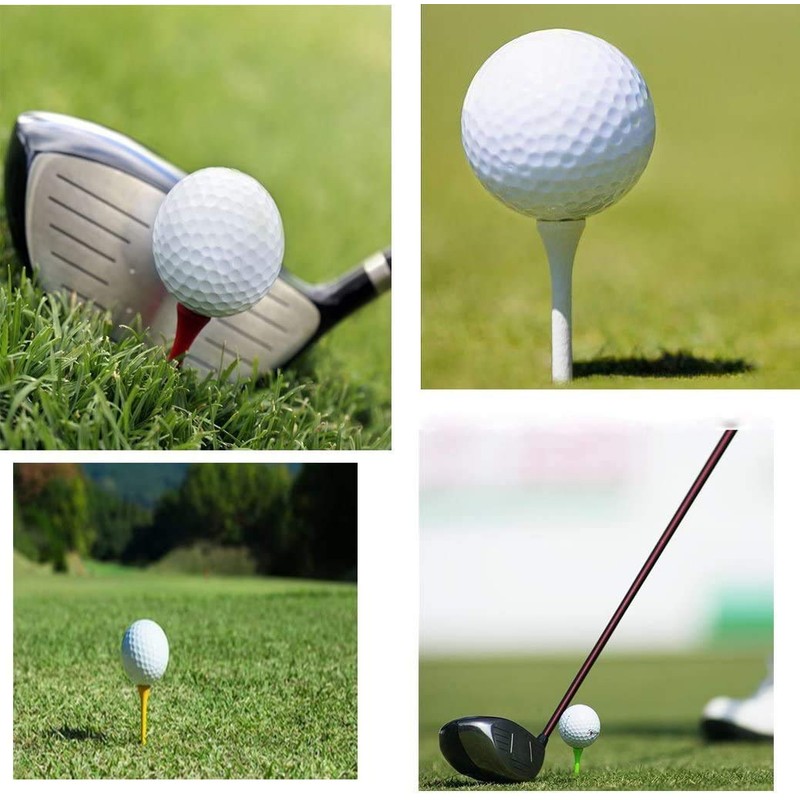 KOFULL Professionelle Golf-Tees aus Holz, Größe 54 mm, Weiß, 100