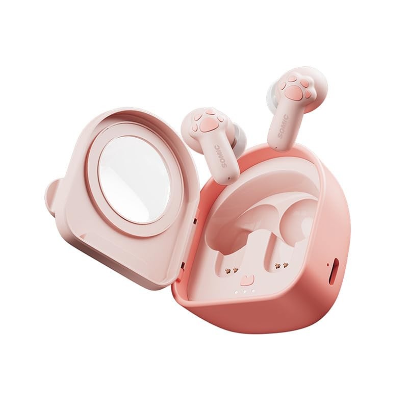 Cute Cat Claw Bluetooth5.4 Earphones, Wireless Earphones with 0.06s Low