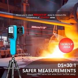 Infrared Thermometer Gun Rechargeable, -58℉~2912℉ High Temp Laser Industrial Thermometer, D:S=30:1 Touch Button Waterproof Pyrometer, Digital IR Temperature Gauge with Type-C Port (NOT for Human)
