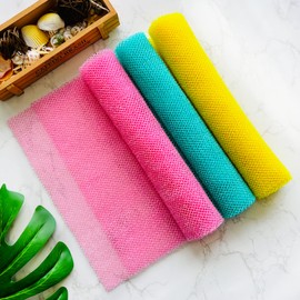Yiclick Yiclick African Net Sponge Cloth 3 Pcs, Exfoliating Body Scrubber, Back Scrubber For Shower Bath, Body Scrub Exfoliator, Exfoliating Washcloth Rags Wash Cloth Sponge Loofah luffa (Pink/Yellow/Green)