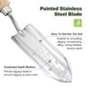 Berry&Bird Stainless Steel Hand Transplanting Trowel, Precision Depth Markings and