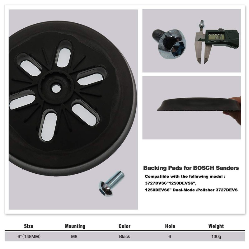 6" Replacement Sanding Pad Compatible with Bosch Orbital Sanders ROS65VC