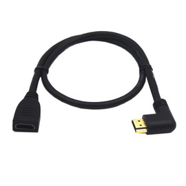 Kework 2ft HDMI 4K Extension Cable, 90 Degree Right Angle HDMI Male to HDMI Female Extender Adapter Cable, HDMI 2.0 High Speed Shield Cord, 4K@60HZ (Right AM to FM)
