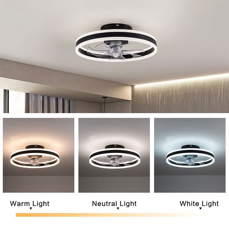 LYNICESHOP 20 insh Ceiling Fan with Lights Dimmable LED Reversible