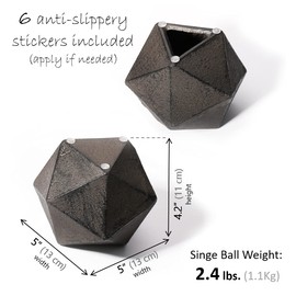 Ambipolar Geometric Decorative Ball Shaped Bookends, Modern Cast Iron Black Bookends for Office Desk, Book Shelf, Room Decor, Home Office, Book Stand or Organizer, Set of 2. Antique Black