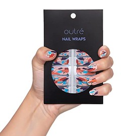 Outré Nail Wraps Kit – Professional Kit with Nail Polish Strips, Cuticle Pusher, Mini Nail File – Easy and Fast Application – Long-Lasting Nail Polish Wraps – Modern Pop Nail Wraps for Women (Pink Graffiti)