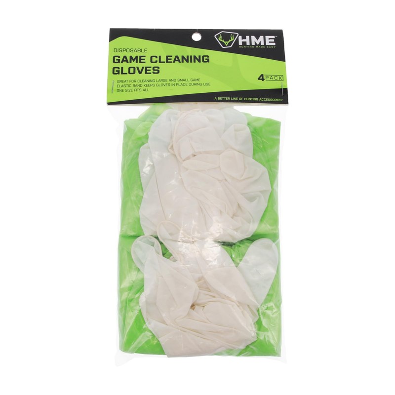 HME Game Cleaning Gloves (Pack of 4) | Disposable Shoulder-Length