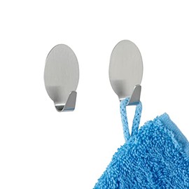 WENKO Stripit Maxihaken 4477012100 Hooks 4.2 x 2 x 2.4 cm Set of 2 Stainless Steel Rust Free Matte