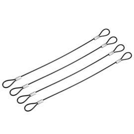 TA-VIGOR 4Pcs 7.87 Inch Safety Cable Lock, 2mm Stainless Steel Security Wire Ropes with Double Loop Ends for Outdoor Gate, Stage Lighting, Luggage, Suitcase and Wire Locking, 20cm