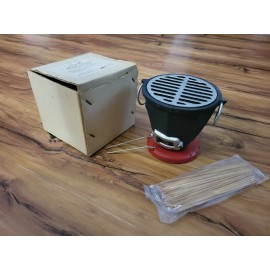 Char-Glo Vintage 4.5” Japanese Cast Iron Wood Hibachi Table Top Grill Taiwan