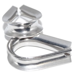 Thimble for Wire Rope 8 mm Pack of 6 Stainless Steel A4 Niro, AISI 316 Nirosta