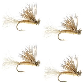 The Fly Fishing Place Tan X Caddis Emerging Caddis Adult Trout Dry Fly - Set of 4 Flies Size 16