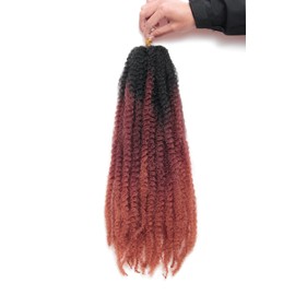 QRHSUKA Marley Twist Braiding Hair 24 Inch Cuban Twist Hair 8 Packs Kinky Braiding Hair Afro Twist Curly Crochet Hair Synthetic Marley Hair Extensions (24 Inch(Pack of 8),1B/530/350)