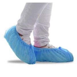 GOOD STUFF Disposable Polyethylene Shoe Covers 10 Pack (5 Pairs) One Size Fits Most Effective Protection for Shoes and Surfaces, blue