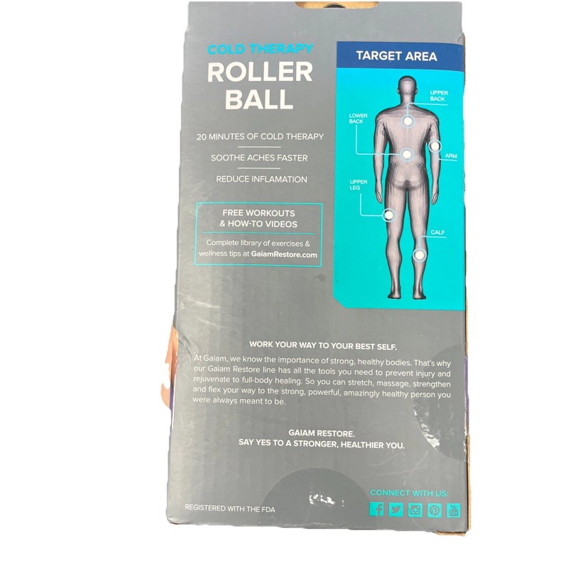 Gaiam Restore Cold Therapy Roller Ball 20 Mins of Cold