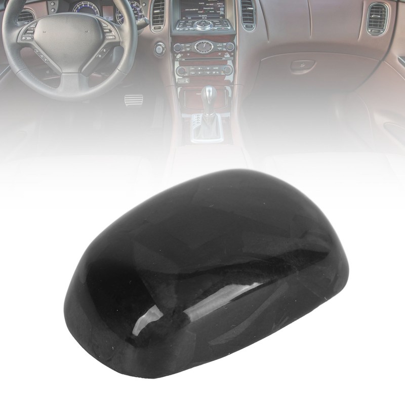 Gear Shift Knob Unlock Button Cover Carbon Fiber Shifter Lever