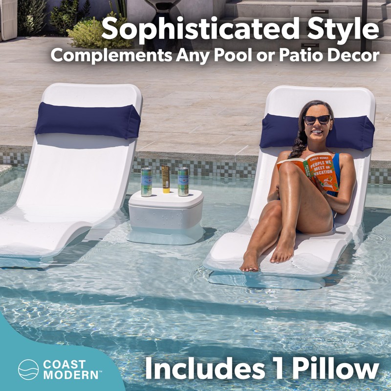 Coast Modern Outdoor Lounge Chair Pillow with Strap - Waterproof