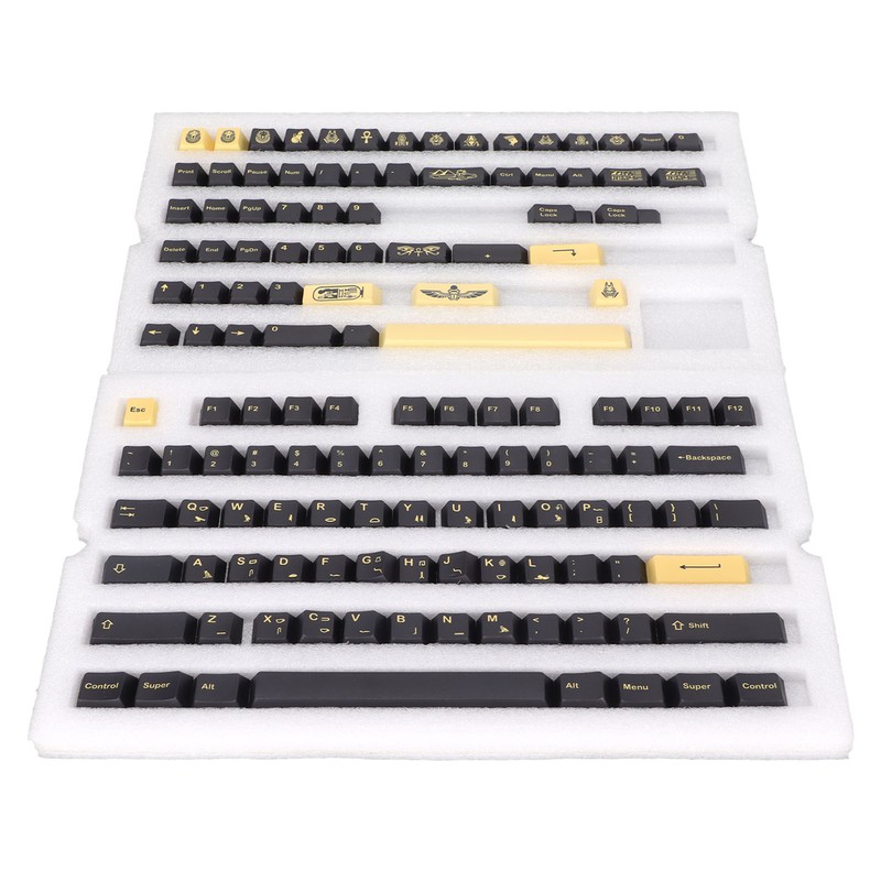 PBT Keycaps 132 Keys Letterless Cherry Height Egyptian Pharaoh Theme