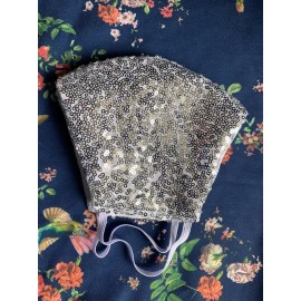 Face Mask  3 Layer Cloth Handmade Washable Color Sequin
