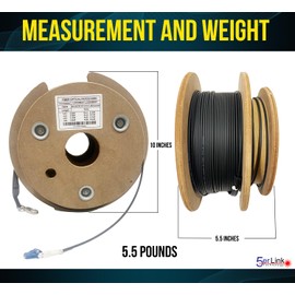 Armored Fiber Optic Cable Uniboot LC to LC Single Mode Duplex Fiber Jumper Optical Patch Cord 9/125um OS1/OS2 LSZH Black with Pulling Eye in one End for Outdoor and Indoor Use. (LC OS1/OS2 328ft)