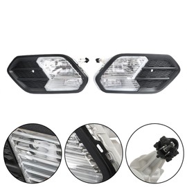 TJHSM 1 Pair of Front Turn Signal Lamp Fog Lights Clear and Black Replacement for Escape 2017 2019 GJ5Z-17K946-AB GJ5Z-17K946-AA GJ5Z-13200-C GJ5Z-13