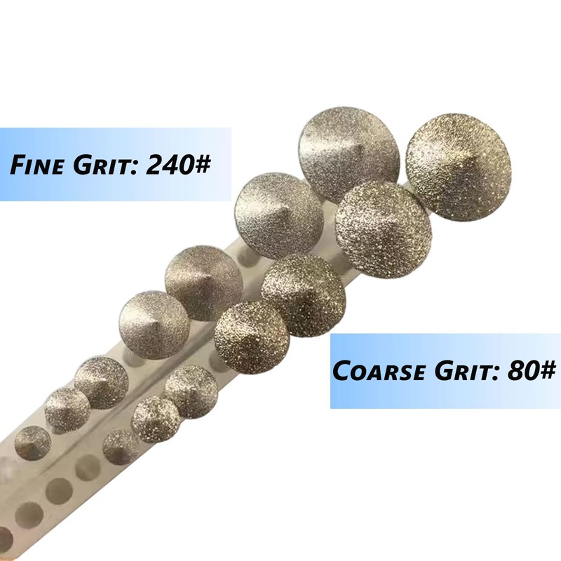 Luo ke 7 Pcs Umbralle Shape Diamond Burr Set, 1/8''