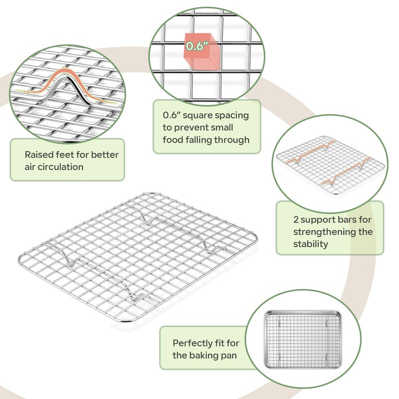 TeamFar Toaster Oven Pan with Rack Set, 9’’ x 7’’