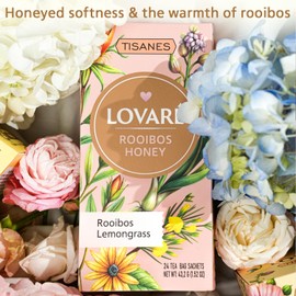LOVARE Rooibos Honey Tea – Smooth & Naturally Sweet Herbal Blend with Rooibos, Honey & Flowers – Caffeine-Free, 24 Tea Bags (1.8g Each) for Relaxation & Wellness (ROOIBOS HONEY)