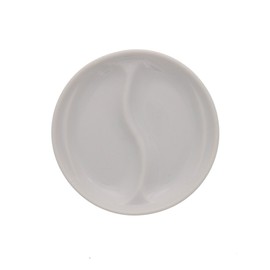 Tableware East Divider Dish Small Snack Plate 2 Dividers White