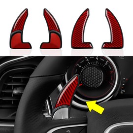 BRMYL Steering Wheel Shift Paddles for 2015-2024 Dodge Challenger Charger Durango Chrysler 300 Accessories Carbon Fiber Stickers, Not Fit SRT/Hell CAT