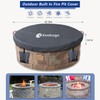 Exokugo Outdoor Built In Stone Firepit Covers Round,60-64 Inch Round