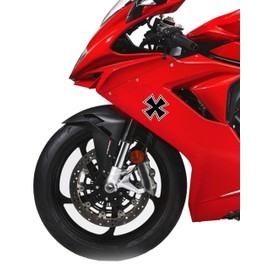 Daged Iron Cross Sticker Card 9 Pieces Sticker Sheet – Car Motorcycle Biker Flag Decoration AK