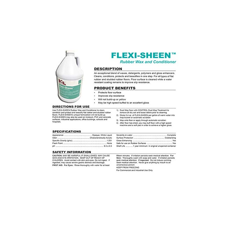 NCL Flexi-Sheen Rubber Floor Wax & Conditioner 1 GAL