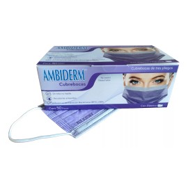Ambiderm Cubre Bocas Morado Ambiderm Termosellado Plisado 150 Pz