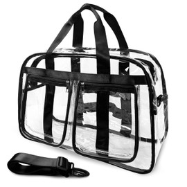 Large Clear Tote Bag 20” for Duffle Gym, Clear Travel Bags for Toiletry Makeup, Big Transparent See Through Bag for Women Men