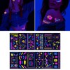 Milageto 12Pcs Glow in The Dark Tattoos React to Black