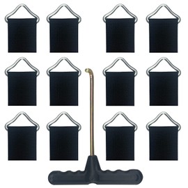 Trampoline Triangle Buckle Trampoline Springs Trampoline Mat Triangle Rings V-Ring Buckle Webbing Trampoline Accessories with Trampoline Tool Spring Pull T-Hook Pack of 12
