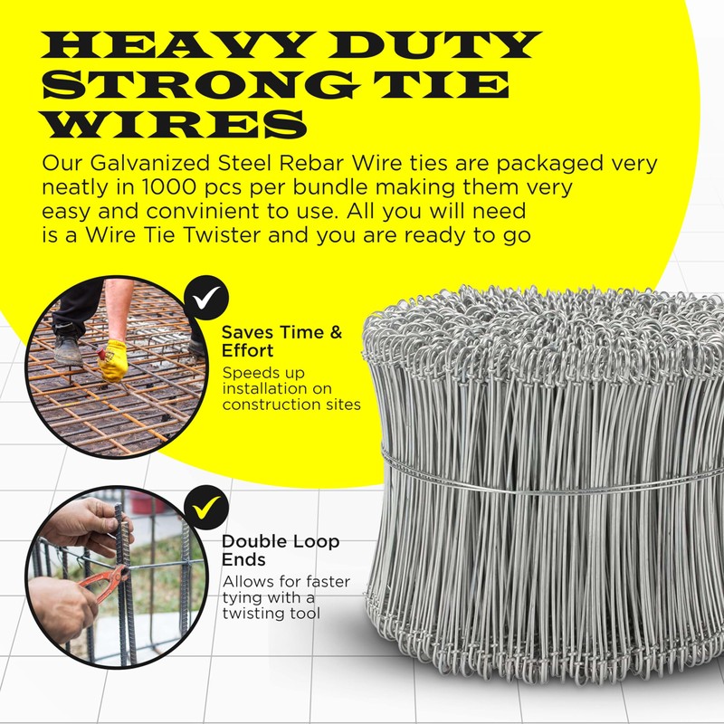 6 Inch - 17 Gauge 1000 pcs GALVANIZED Steel Double