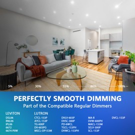 LVWIT 6 Inch LED Recessed Lighting, Dimmable LED Downlight with Junction Box, 5CCT Ceiling Light Fixtures, 2700/3000/4000/5000/6000K, Led Can Lights, 6 Pack