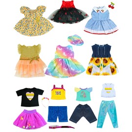 18 inch Doll Clothes Accessories, ARTST 18PCS Doll Clothes Outfit Dress for 18 inch Dolls, Xmas Gift for Girls