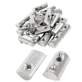 Zorveiio 20Pcs 3030 Series Half Round Roll in Spring M5 T Nuts,Roll in Spring T Slot Nut,M5 T Spring Nuts Fastener Nut Assortment for Aluminum Profile,3D Printer,CNC Router