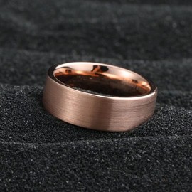 King Will Glory 8mm Rose Gold Tungsten Carbide Wedding Ring Brushed Surface Comfort Fit 8