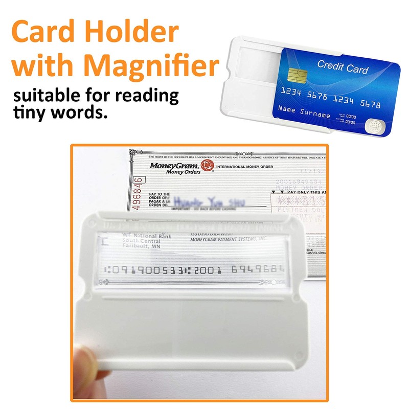 MAGDEPO 3X Magnifier Bookmark Ruler for Reading, Credit Card Size