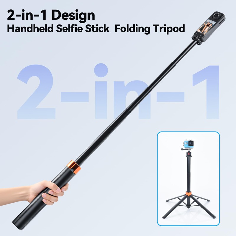 UTEBIT 59'' Telescopic Selfie Stick with Tripod, Enhanced 4-Leg Steady