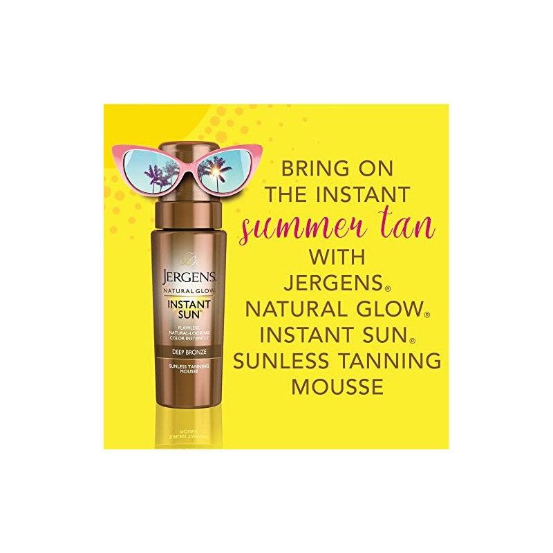 Jergens - Espuma bronceadora natural Glow Instant Sun sin sol,