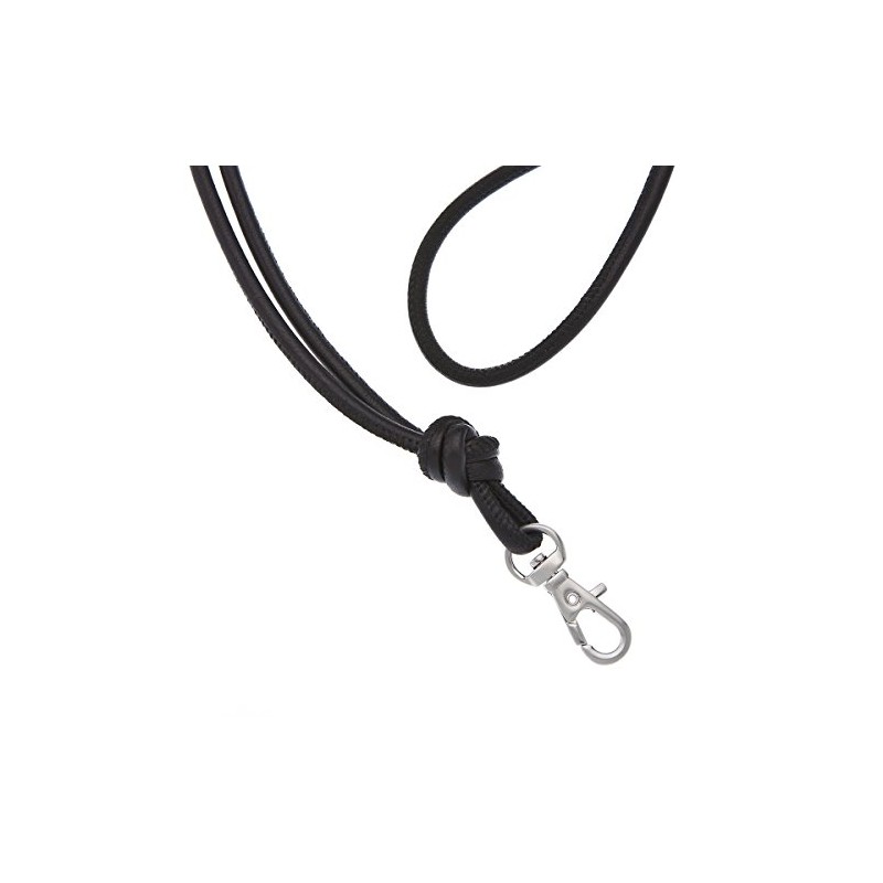 Soft nappa leather lanyard - assorted colours chrome colour clips
