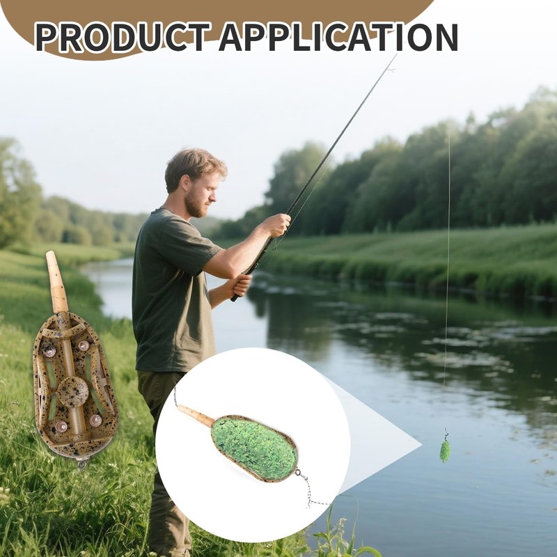 3-Pack Inline Method Fishing Feeders Set with Bait Mould, Quick