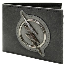 The Flash Zoom Hunter Zolomon Suit Metal Bolt Badge Wallet Bi-Fold ID & Card Holder, Black
