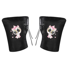 XGOPTS Autumn/Winter Bike Steering Wheel Cover, Motorcycle Handle Warmer, Cute Pattern, Extreme Warm, Fleece Lined, Road Bike Gloves, Thick, Cold Protection, Motorcycle Gloves, Windproof, Thermal,