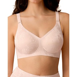 SHARICCA Bras for Women No Underwire Padded Bralette, Wireless Seamless Convertible Crisscross Comfortable Soft Everyday Bra, Dusty Pink, XL